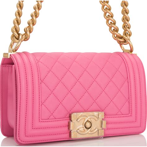 chanel canvas boy bag pink navy|chanel quilted boy bag.